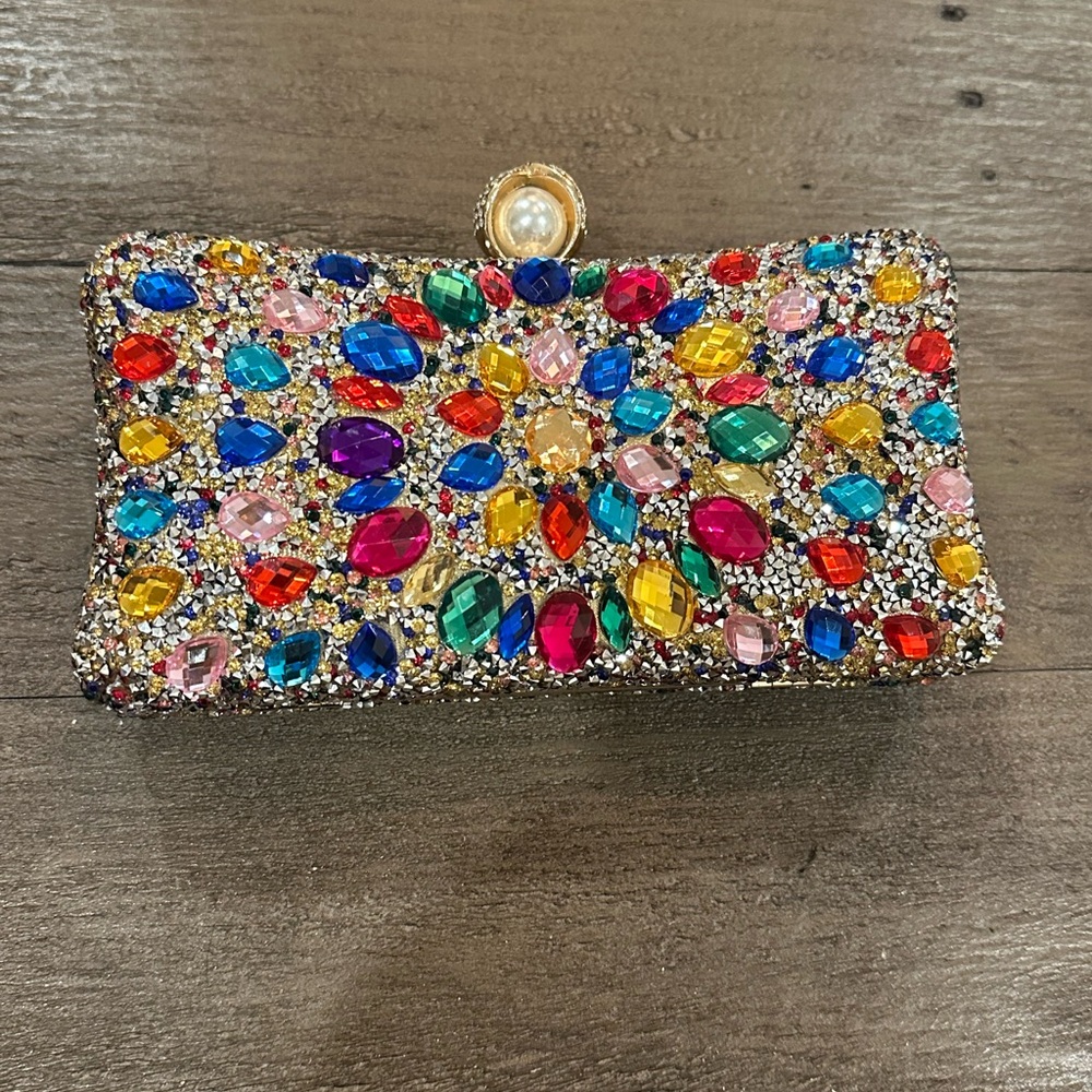 Multicolor Gemstone Clutch